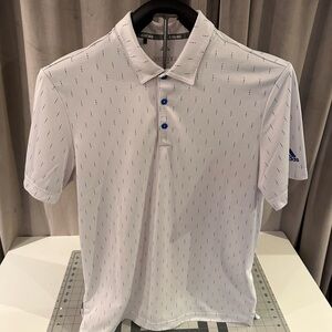 Adidas Men's White Polo with Blue Accents